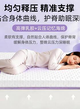 胶记米忆棉床垫遮313盖物乳软垫子家用卧室榻榻租房宿用舍专海绵