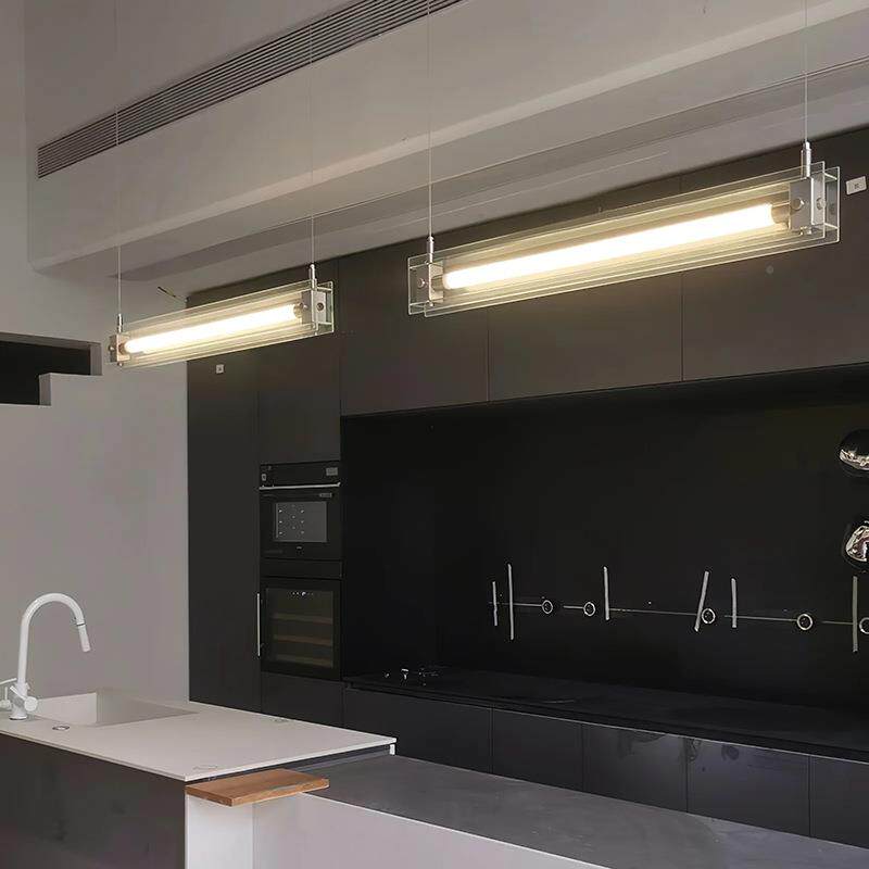 餐厅吊灯现代简ML-9188创意玻璃一长条马灯设计师吧台办公室字岛