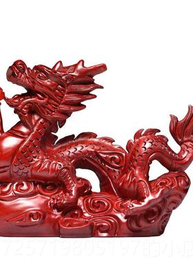 高档黑檀雕龙摆件实木动物生龙摆设厅家居客办公室装木饰肖中式工