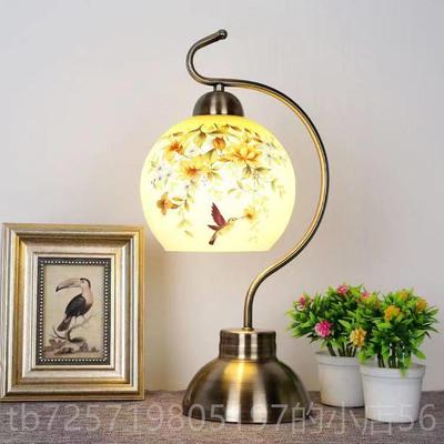 高档约美式乡村床头灯代复怀旧客厅卧室书房古台灯简现温馨调光装