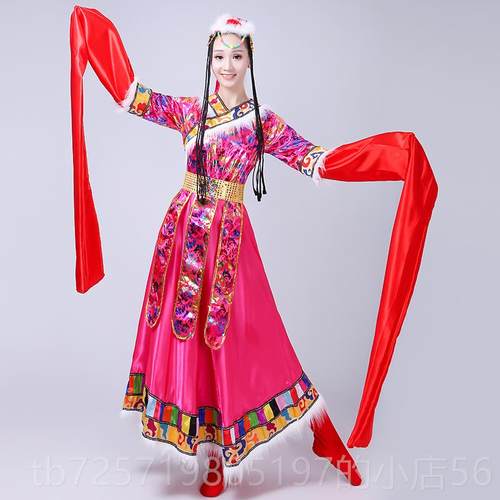 高档新款藏族舞服演服装出女成蹈人藏场式广舞套装西藏衣服民族风