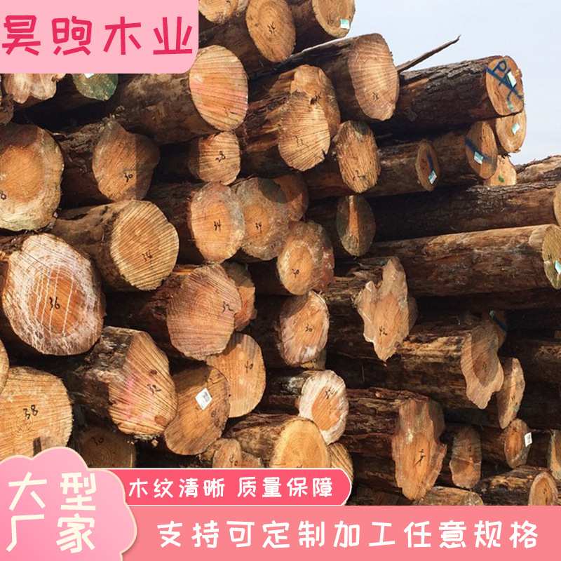 古建筑原木杉木树桩带皮圆木松木桩防腐木头桩方木条实木原木大板