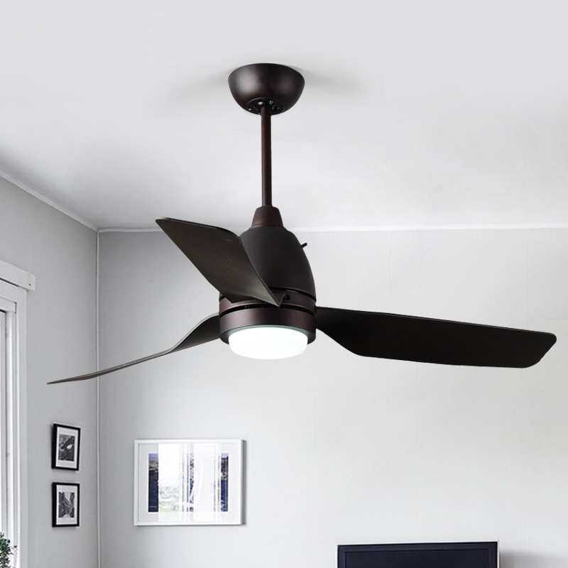 美式吊扇灯 餐厅风扇灯简约LED木叶欧式复古客厅带风扇的风扇吊灯