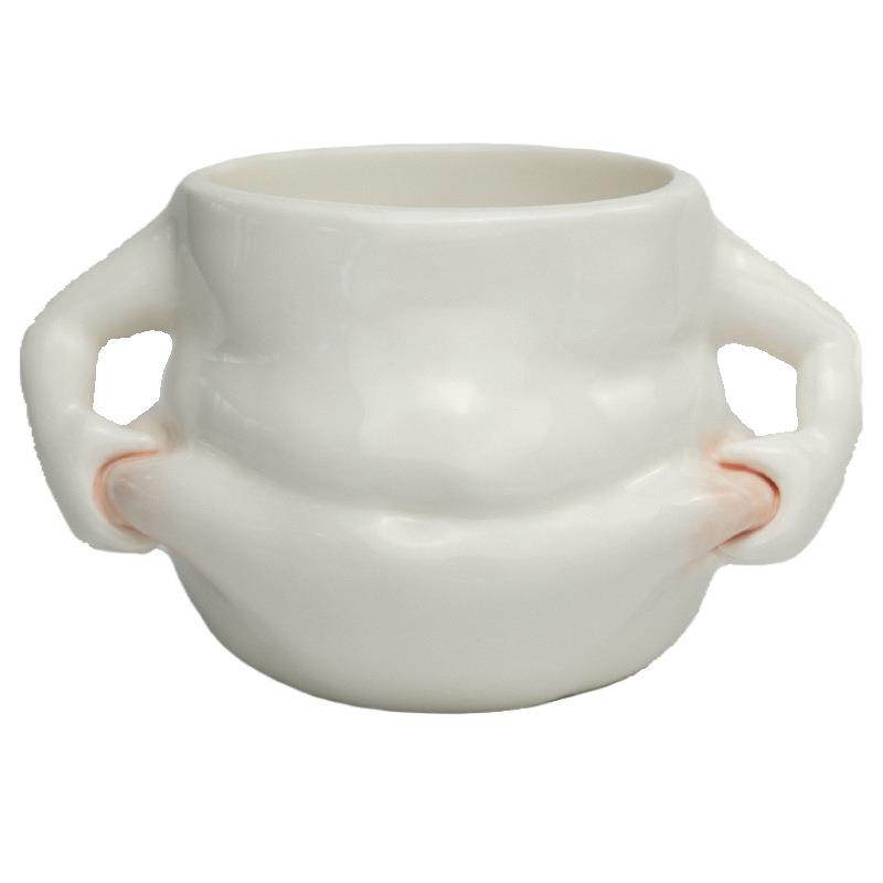 5YA1捏肚肚杯 手工陶瓷杯 早餐杯燕麦杯