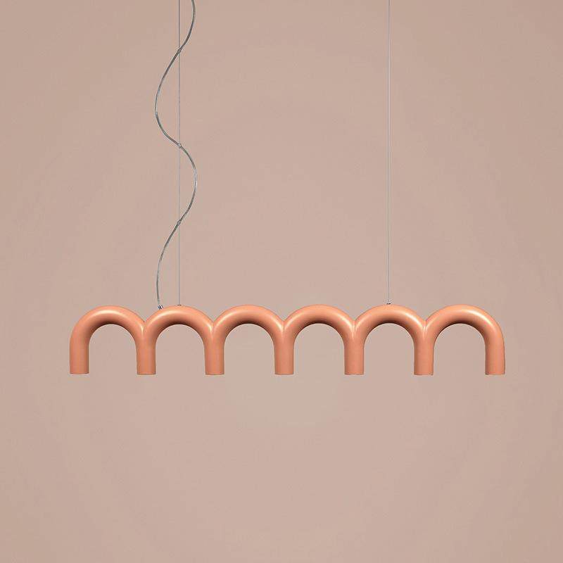 新款孟菲斯U型餐厅吊灯北欧设计师款样板间中岛台水吧台展厅灯