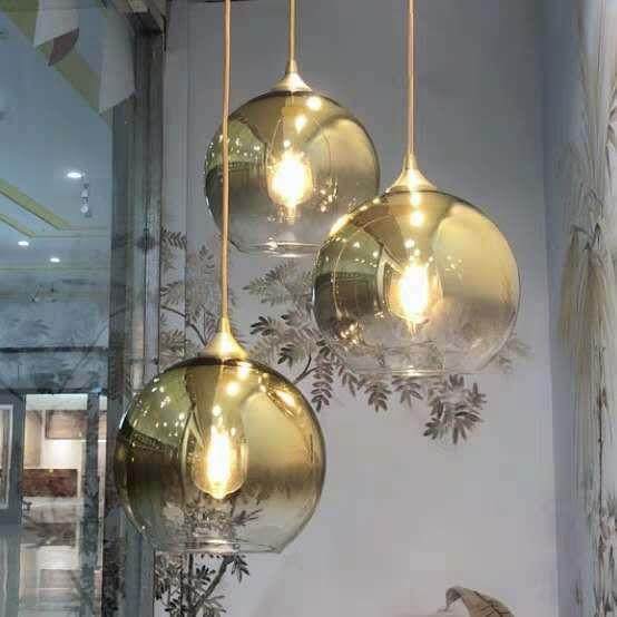 北欧吊灯客厅灯现代简约卧室床头灯圆球渐变玻璃吧台餐吊灯