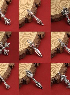 实心黄铜金刚杵降魔杵迷你摆件中式桌面装饰品金属工艺品