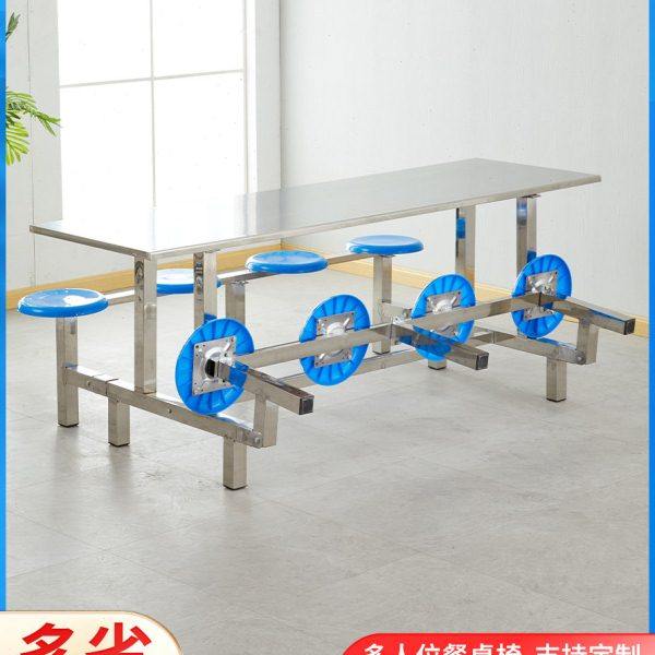 不锈钢折叠食堂餐桌椅组合学校学生员工小吃店餐桌4/6/8人位,住宅家具,不锈钢/PVC餐桌,淘宝优惠券,粉丝福利购,淘宝优惠卷