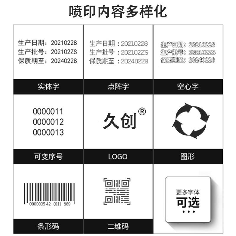 久创持迷你喷码机型日期批号包手袋塑料瓶无品牌/打码打装字机顺