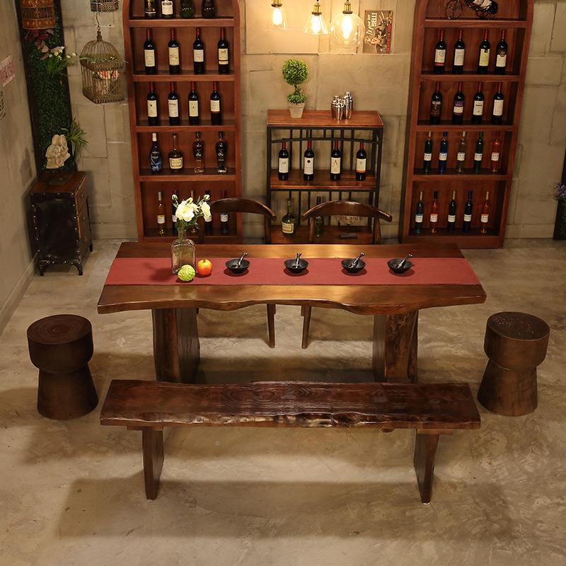 中式板原木整茶仿古茶台大MSR板餐桌椅组合根雕茶几民宿桌喝新茶