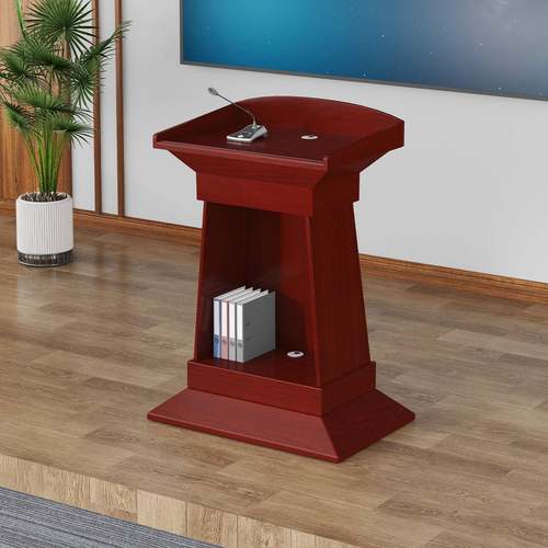 油漆接实木演讲台XLD-8955中式单人学校领导教师讲台政酒迎宾店企