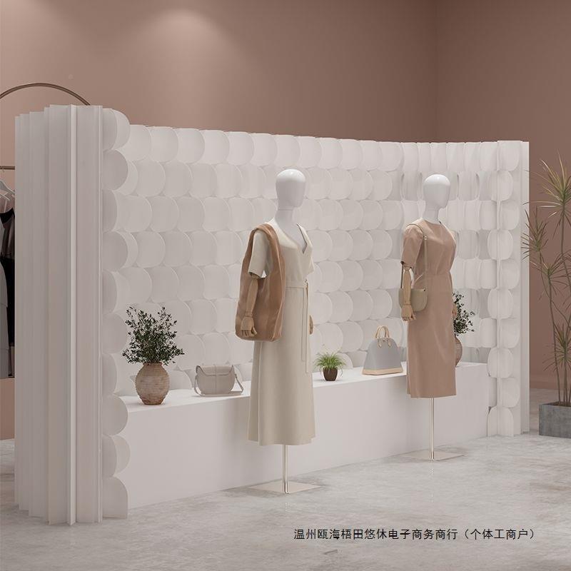 网红ESW纸风隔断小卧室隔挡型办公室风琴纸墙折户叠假墙移动屏背图片