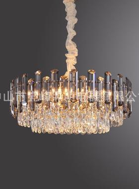 新款家用轻客314厅现代具别墅奢灯简约法式大气水灯晶吊灯网红led