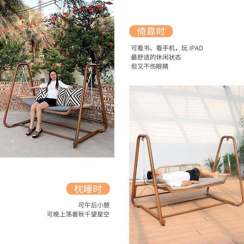 秋网千户外庭院荡椅秋千休闲TX—秋千室外摇吊床室内红花园阳台家