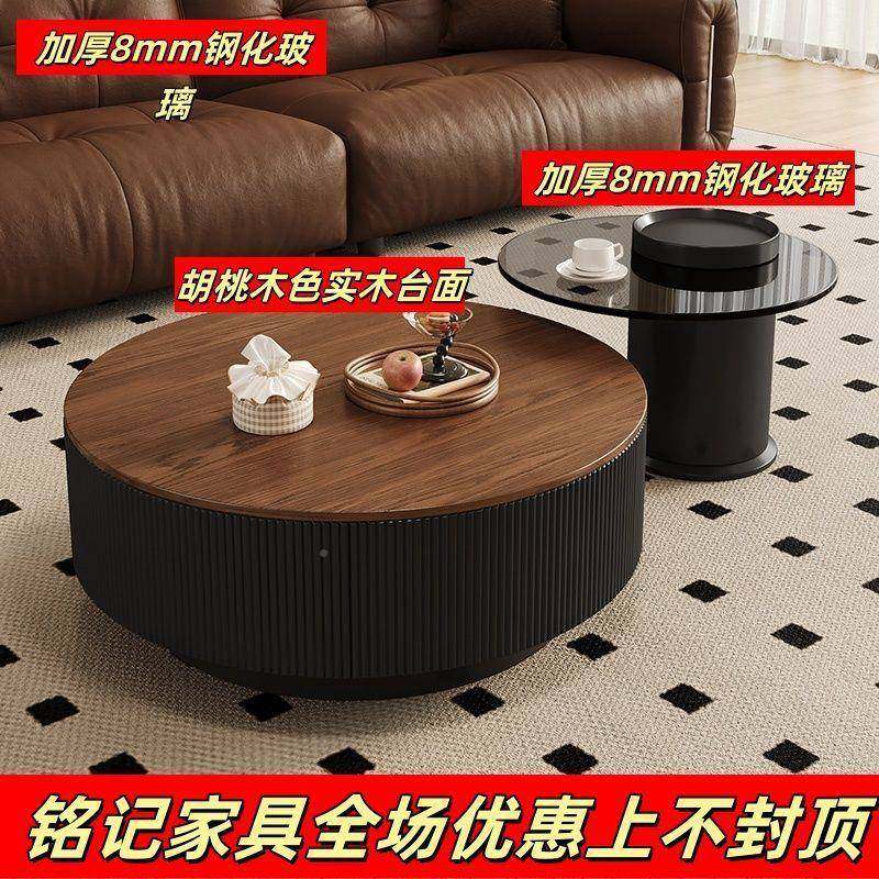 中古风圆形几客板厅家用现代轻NKF奢岩简茶约古风胡桃木意式组合,鲜花速递/花卉仿真/绿植园艺,其它园艺用品,淘宝优惠券,粉丝福利购,淘宝优惠卷