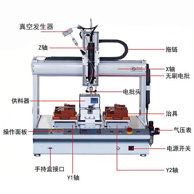 全自动锁螺丝式机玩具胶键盘胶53壳3塑1双工位智能精准吸附螺673