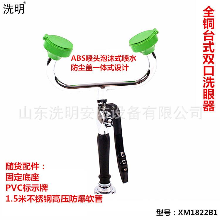 洗明验厂洗眼器全铜壁挂式口洗眼器实双验室QBW台双式口洗眼器