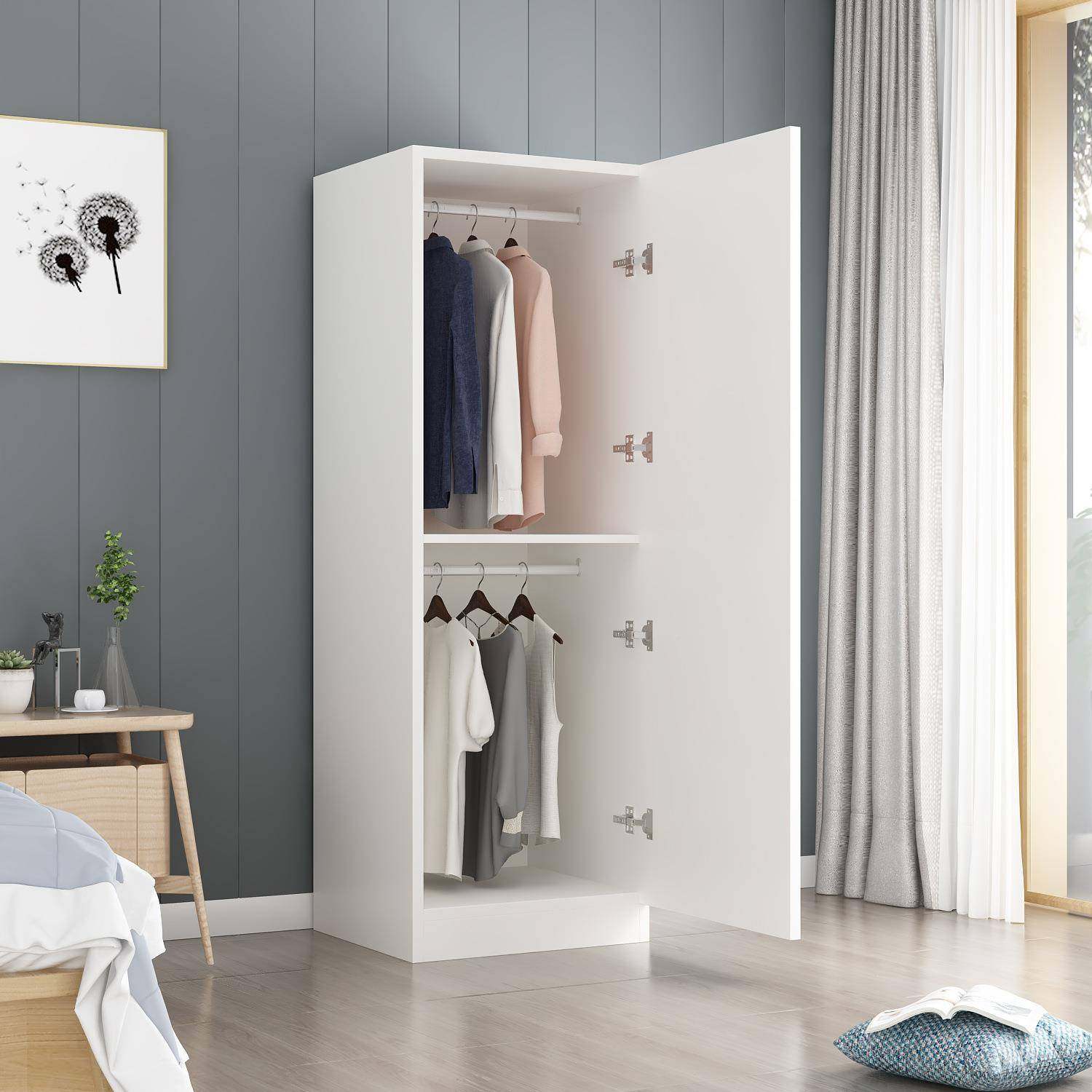 童现代简约单门衣180柜成人儿帽衣间储物小柜阳台户型出租房衣柜