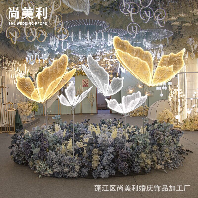 尚美利婚礼堂美陈蝴蝶路引灯
