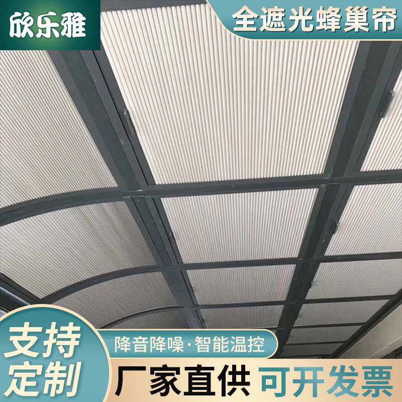 蜂巢蜂窝天棚帘隔热降噪阳光房遮阳帘天窗阳台顶棚专用遮光全卷帘