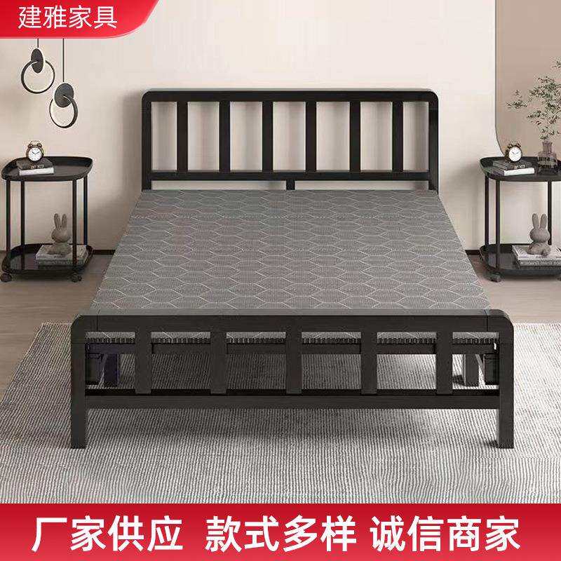 折叠床单人家用成人简约办公室出租屋双人午休铁床加固折叠四折床