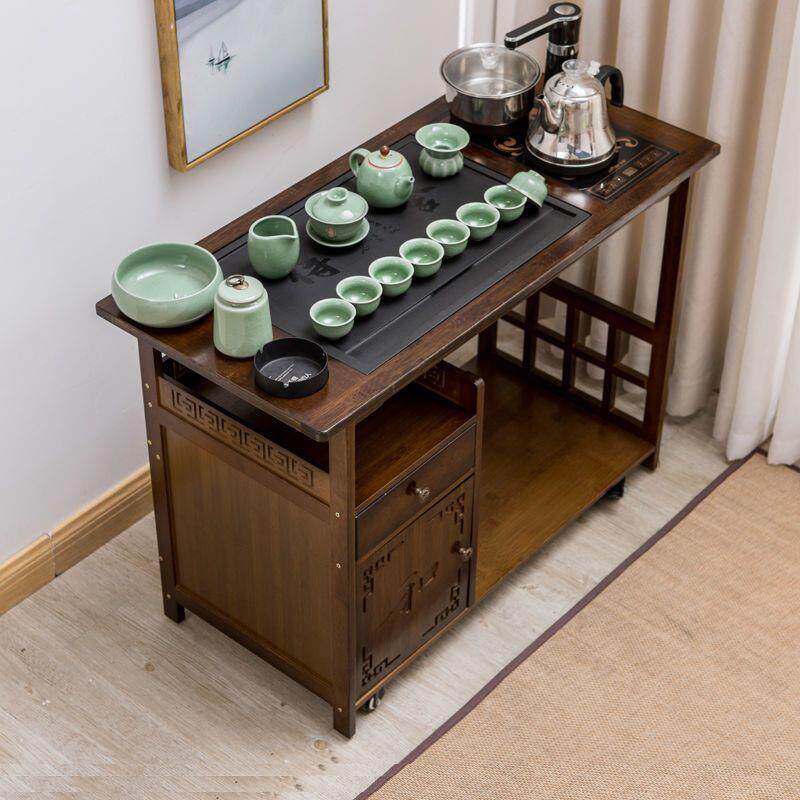 可移动茶桌楠竹茶水柜客厅带轮功夫茶几套装泡茶桌实木家用小茶台