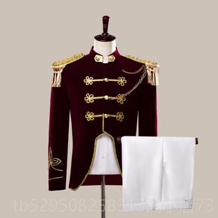 女台话舞剧演出服男鼓乐队制情侣写 宫廷装 高档202服2新款 红色欧式