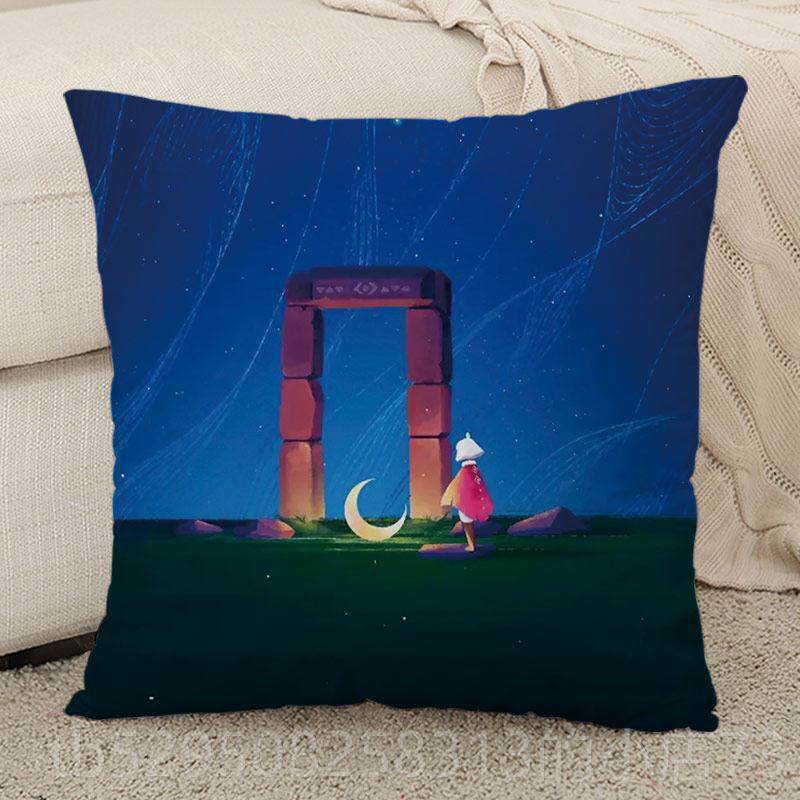 高档Sky 光遇周边枕定制靠垫巫师菇卡二卡白鸟螃蟹动漫次元抱靠枕