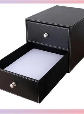 3Y黑色大二K质理桌面杂物物整收纳盒抽屉式办公室文皮件收纳储柜