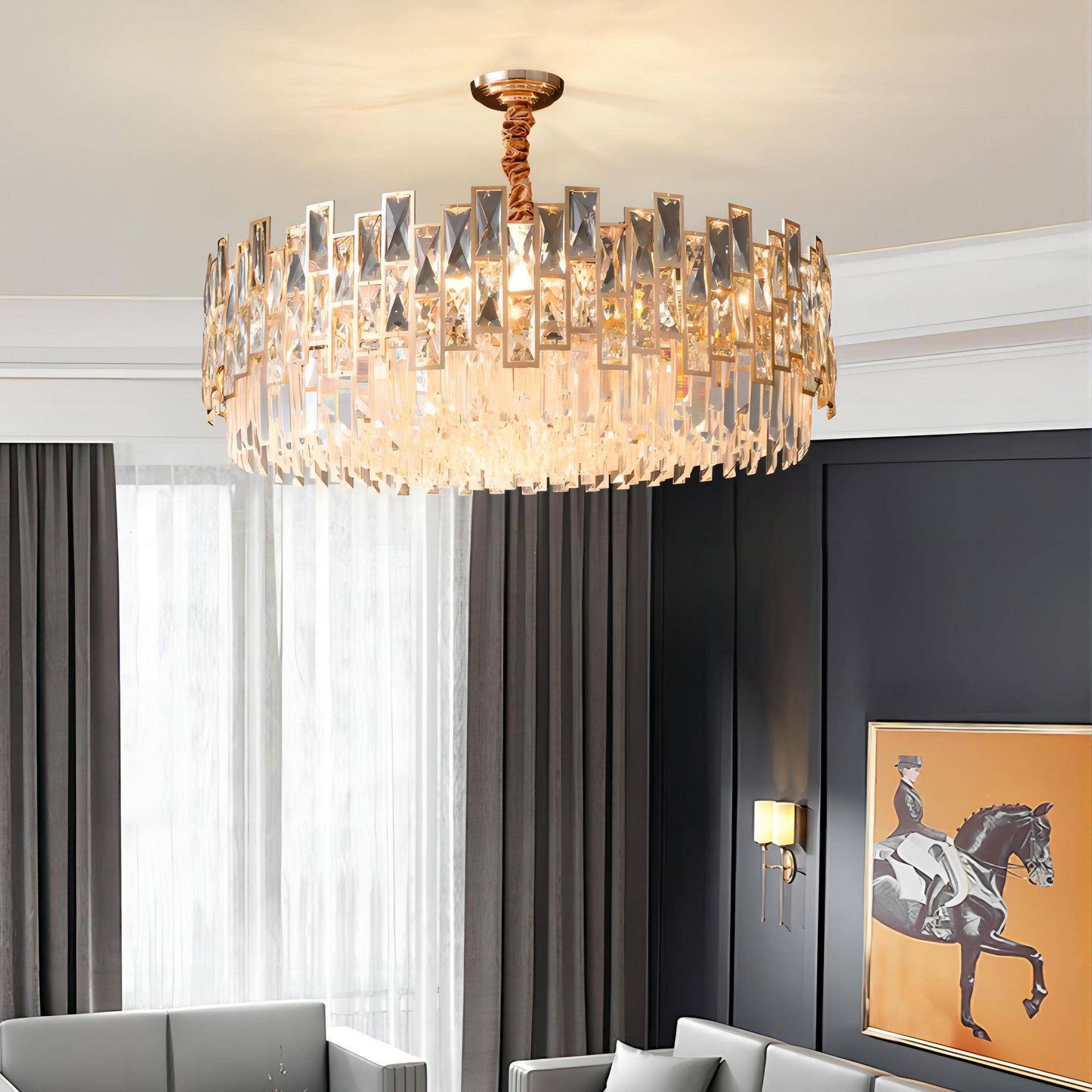 后现客代轻奢吊灯水晶吊灯厅吊灯意奢高档卧轻室灯餐DK-80SBJ厅个