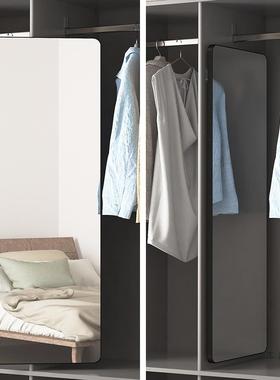 衣衣柜镜子内装隐试形穿衣镜推拉全身式镜隐藏折叠伸缩NGJ暗藏内