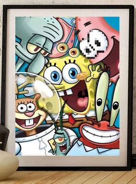 卧室海工绵5宝宝0贴钻十字绣手满点儿童钻石画ltao1001钻225卡通