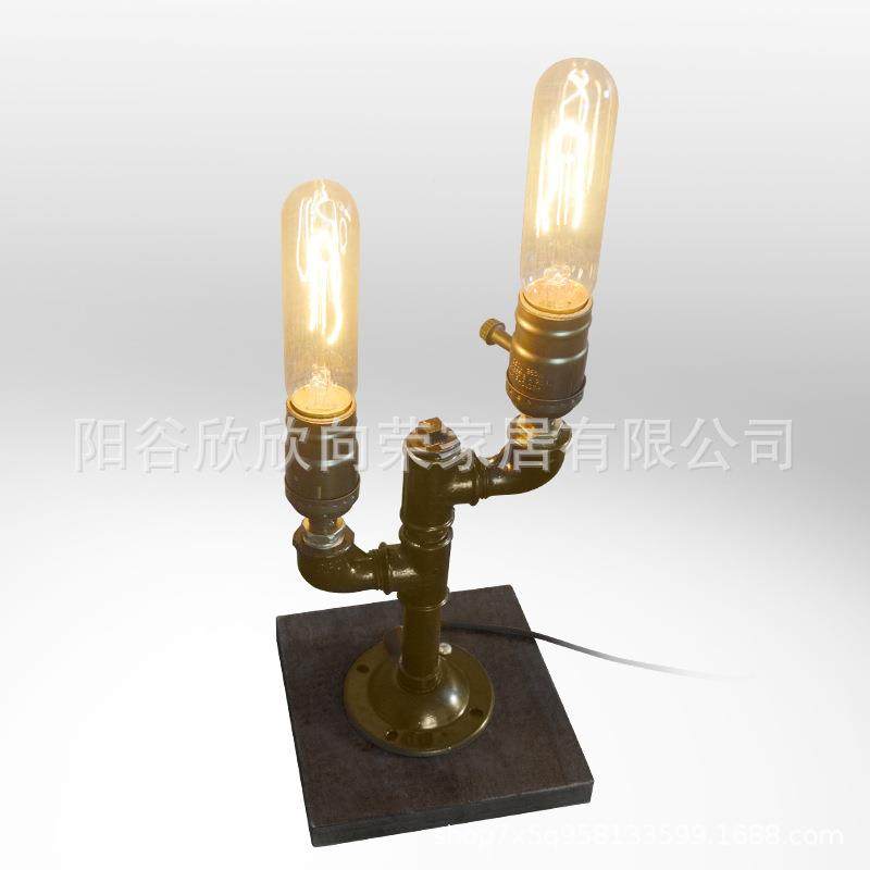 复古做旧风格吧水l管烛台台灯of美水管台灯式乡村工业酒t酒店餐厅