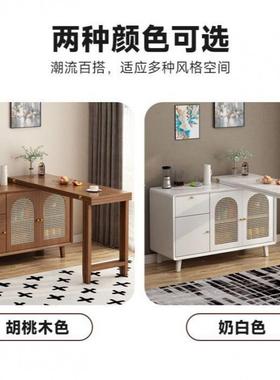 ir实折餐桌餐边柜一叠体岛台吧台小户家型69420用靠木墙储物柜可