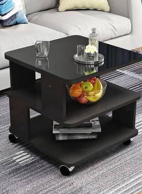 圆代角方几钢化玻璃可移动沙发边柜客厅卧GQL室两约用几轻奢现简