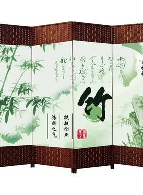 6R藤间编屏风遮挡隔断墙厅厅折叠可无品牌/客移动酒店餐饭店包办