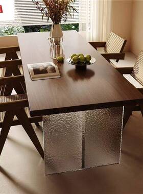 亚力麦蓬悬浮餐桌饭椅小户型原木风客厅书桌形电脑桌克长方吃OCP