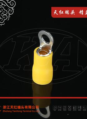 大量现货3黄色光伏线用线紫铜冷压预绝缘接端子RV5.5-配.7(PKWPVC