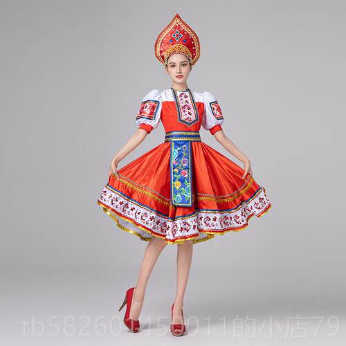 高档新款舞俄仆罗斯民族舞蹈装服欧洲宫廷公主女装台表演开场舞大