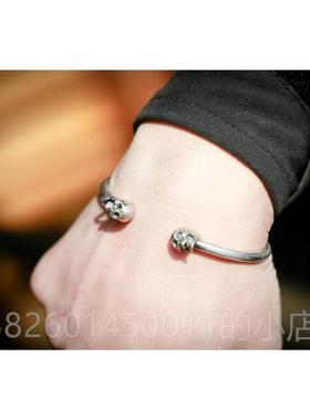 高档主218新款原创S师925纯银手工制作小髅头0手骷镯