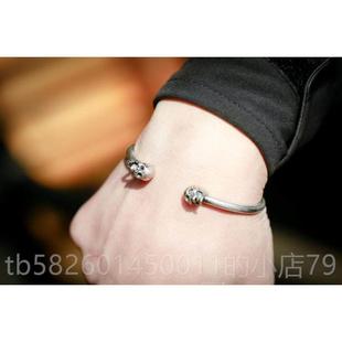 高档主218新款 原创S师925纯银手工制作小髅头0手骷镯