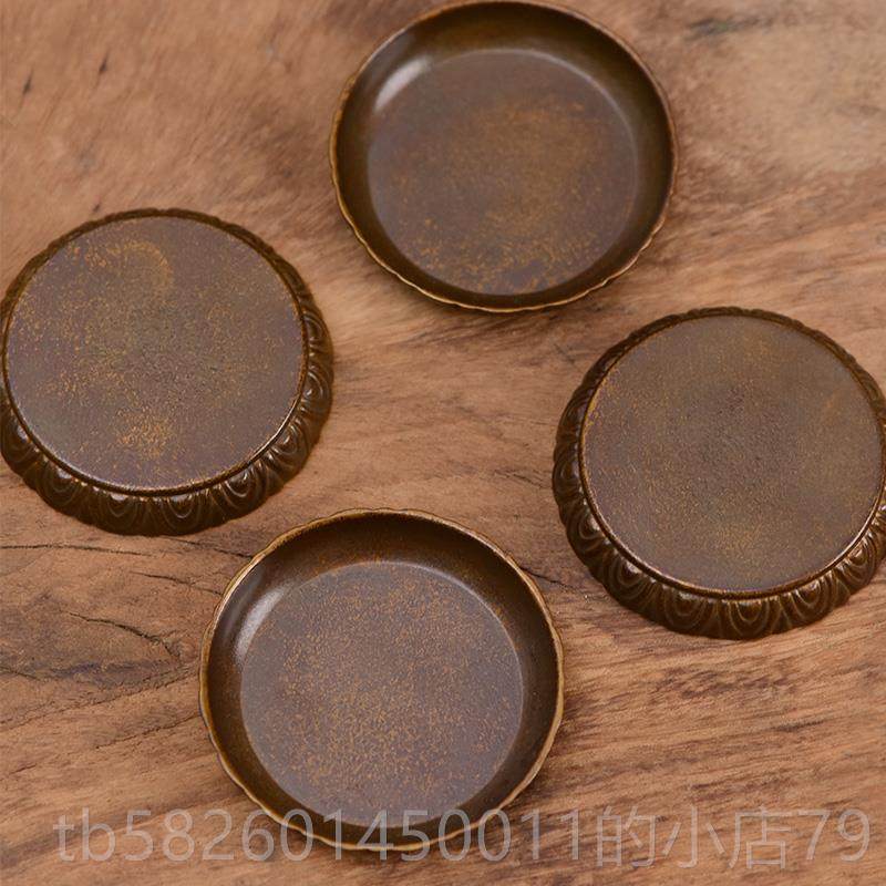 高档东意文房 黄铜墨盒笔楷书法墨砚台练字碟专用小毛笔舔颜料盘