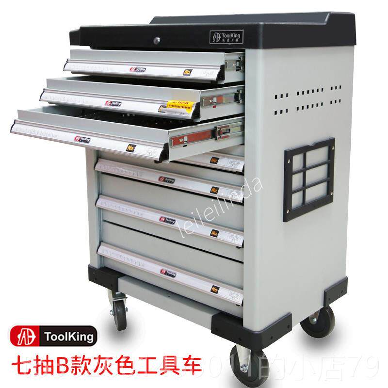 高档拓进具365件综合工车汽修工具手车七层推带锁带门多功能工具