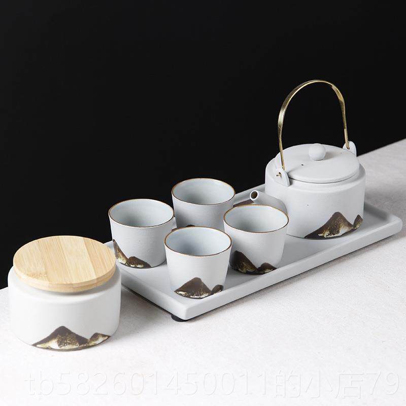 高档粗陶装单壶茶日式功夫茶杯茶盘小套壶家用办公礼品礼盒四一壶