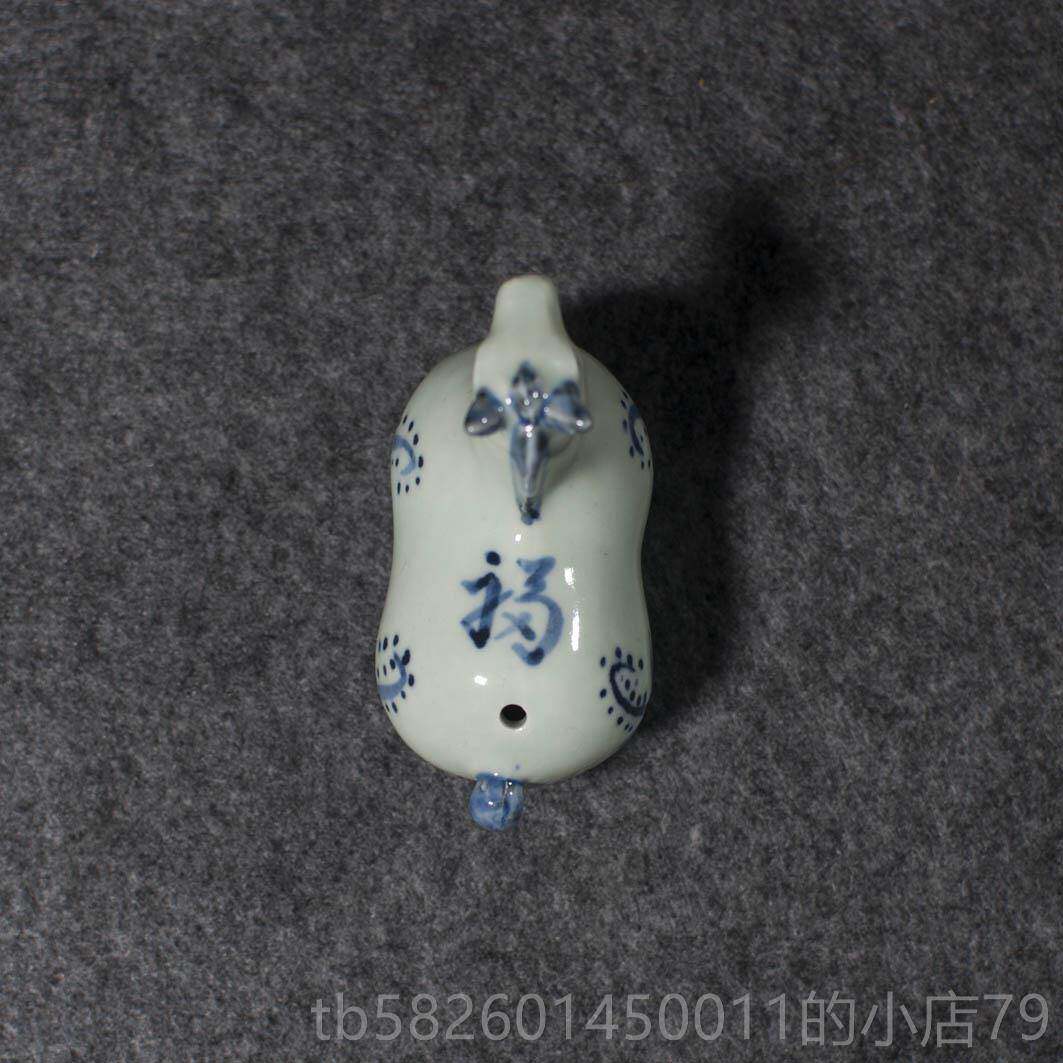 高档青仿古文加房砚滴水滴壶磨陶瓷创意手绘花笔搁墨滴砚台水墨水