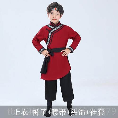 高档夏季儿童族蒙古族白马舞童舞筷台走秀少数女民蒙族舞蹈服子舞