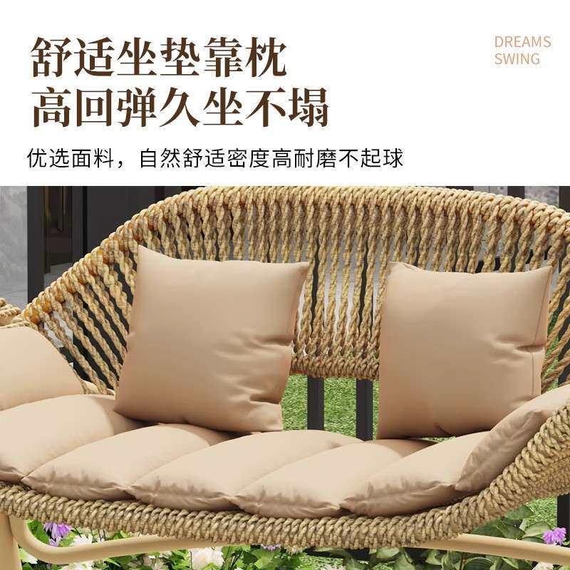 户外秋千懒人摇椅阳台摇篮椅庭院双人悬挂式吊椅室内吊床家用吊兰