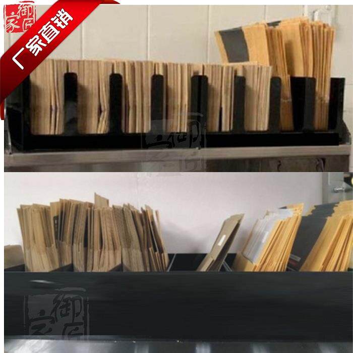 奶茶培根卤肉鸡扒小食鱼蛋鸡肉饼猪柳收纳外卖商用黑色纸袋架