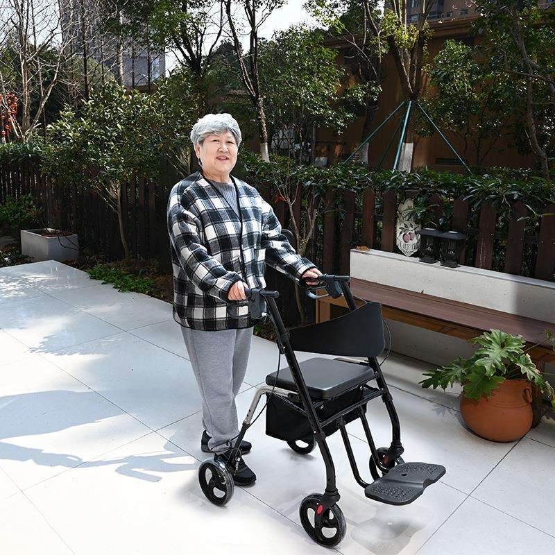手动轮椅车折叠便携老人残疾人轮椅车代步助行器便捷出行