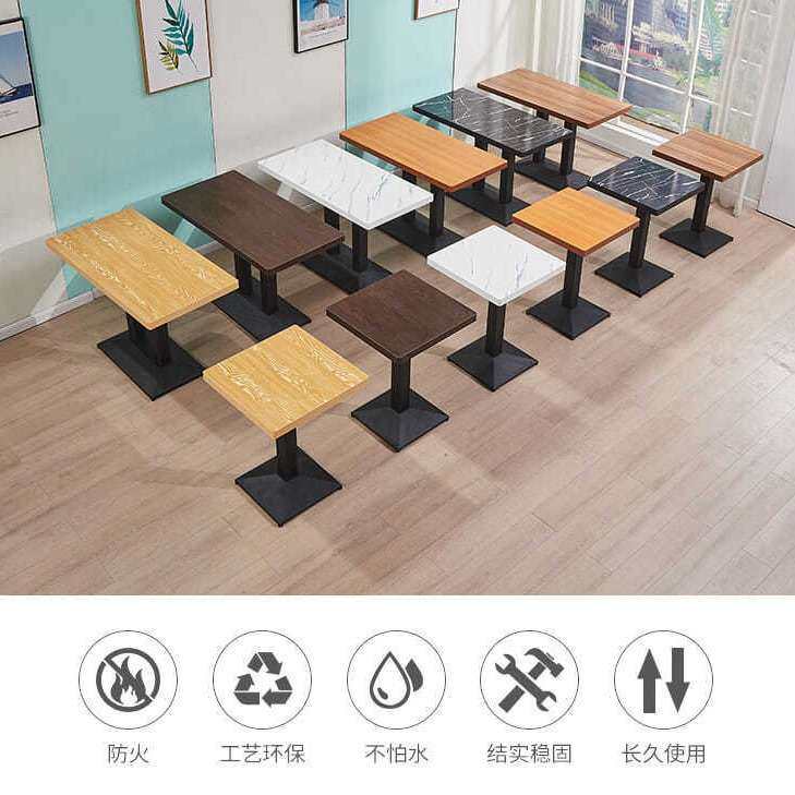 快餐桌椅组合奶茶店小吃店甜品食堂餐厅长方桌餐饮商用咖啡厅桌子